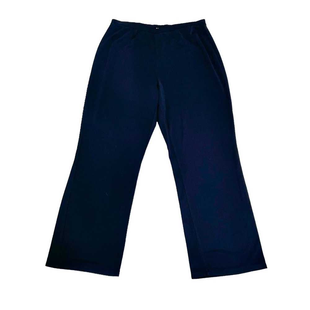 SIGRID OLSEN BLACK PULL ON WIDE LEG FLOWY PANTS - PETITE LARGE